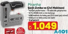 PİRANHA ŞARJLI ZIMBA VE ÇİVİ MAKİNESİ PİRANHA ŞARJLI ZIMBA VE ÇİVİ MAKİNESİ